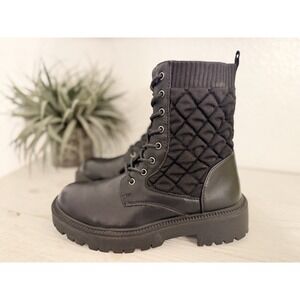 White Mountain Shayne Lace Up Combat Boots Women Size 7.5 Lug Sole Ankle Chelsea